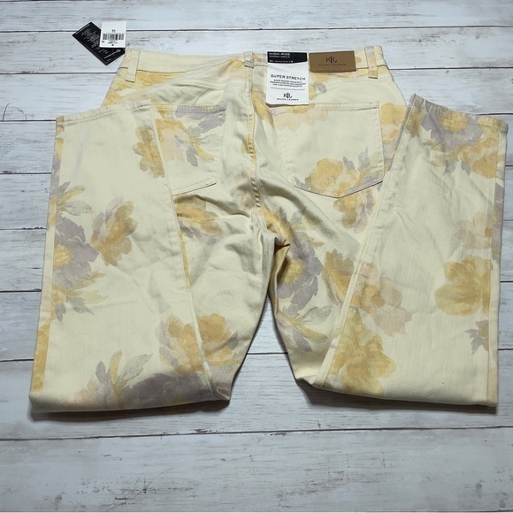 Ralph Lauren Pants Denim Jeans High-Rise Floral Stretch Skinny Ankle Size 12 - Picture 9 of 10